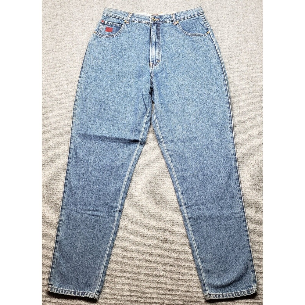 Vintage Marisa Canvas Mom Jeans Womens 14 Blue Cotton High Rise Medium Wash New